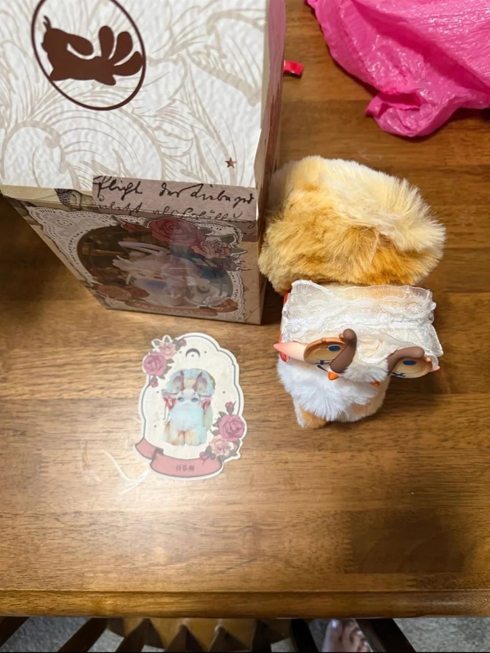 Plush Fantasy Cat Toy with Decorative Horns - Cream & White